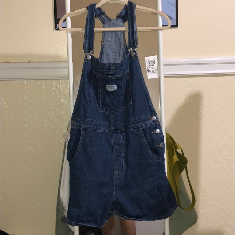 Levis Vintage Denim Blue Shortalls Short Overalls